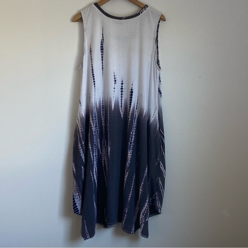Snapdragon & Twig Cotton Modal Tie Dye Sleeveless Midi Dress Size L - Picture 3 of 12